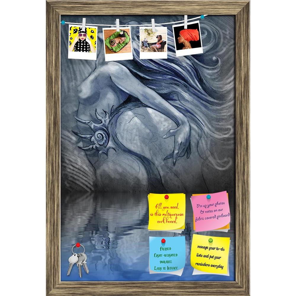 ArtzFolio Mermaid D2 Printed Bulletin Board Notice Pin Board Soft Board | Framed-Bulletin Boards Framed-AZSAO13200620BLB_FR_L-Image Code 5001055 Vishnu Image Folio Pvt Ltd, IC 5001055, ArtzFolio, Bulletin Boards Framed, Fantasy, Fine Art Reprint, mermaid, d2, printed, bulletin, board, notice, pin, soft, framed, nude, blue, colors, shine, effects, water, reflection, pin up board, push pin board, extra large cork board, big pin board, notice board, small bulletin board, cork board, wall notice board, giant co