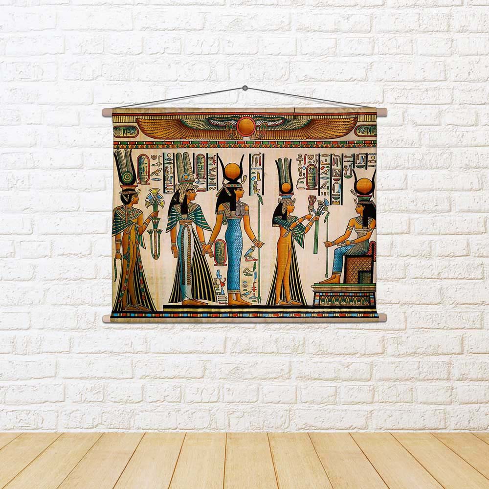 ArtzFolio Egyptian Queen Nefertari Making An Offering To Isis D2 Fabric Painting Tapestry Scroll Art Hanging-Scroll Art-AZART13203535TAP_L-Image Code 5001057 Vishnu Image Folio Pvt Ltd, IC 5001057, ArtzFolio, Scroll Art, Religious, Traditional, Fine Art Reprint, egyptian, queen, nefertari, making, an, offering, to, isis, d2, fabric, painting, tapestry, scroll, art, hanging, papyrus, depicting, africa, ancient, arab, background, book, cairo, calligraphy, design, drawing, education, egypt, handmade, hathor, h