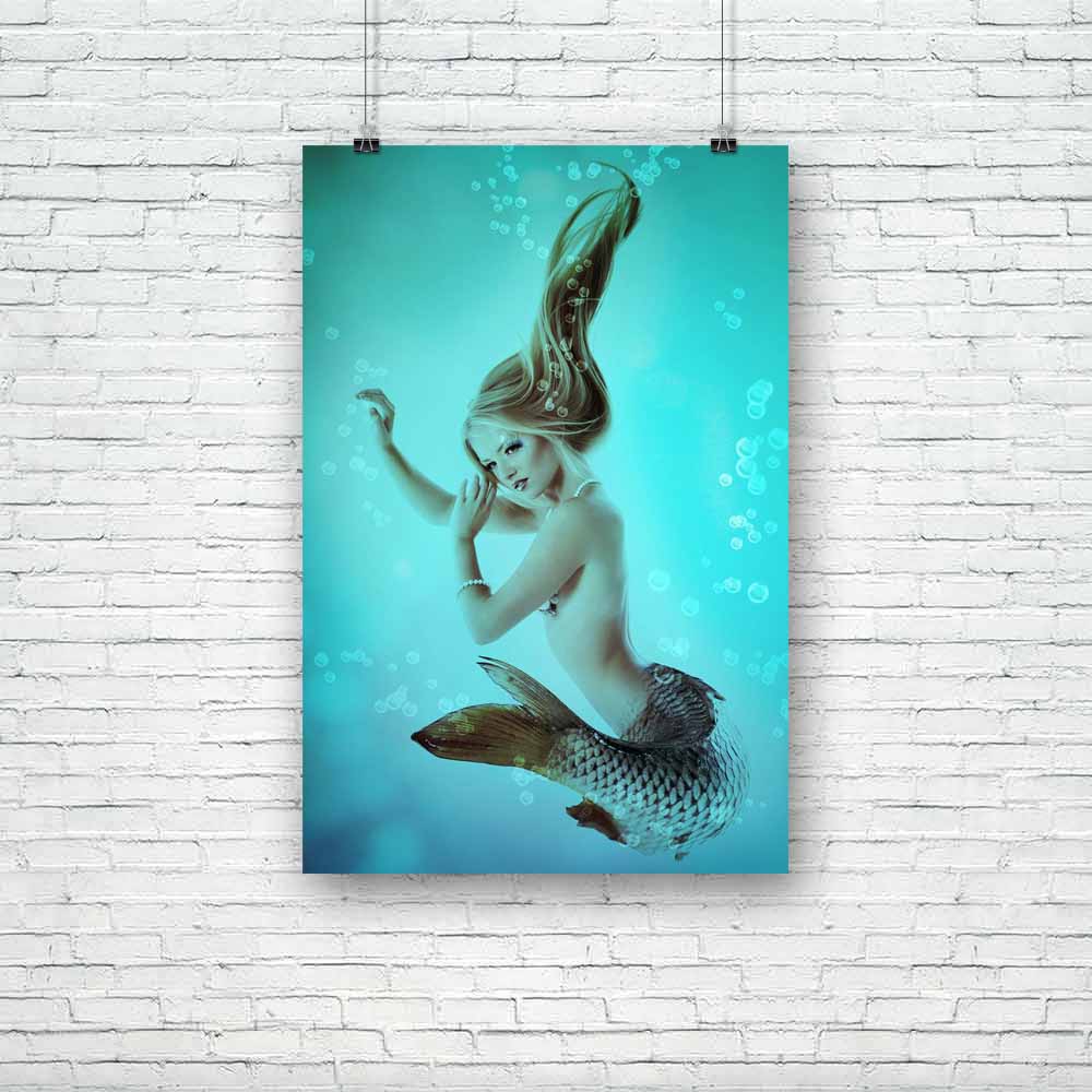 Mermaid Beautiful Magic Underwater Mythology D1 Unframed Paper Poster-Paper Posters Unframed-POS_UN-IC 5001058 IC 5001058, Ancient, Art and Paintings, Fantasy, Fashion, Historical, Medieval, Mermaid, People, Retro, Signs and Symbols, Symbols, Vintage, beautiful, magic, underwater, mythology, d1, unframed, paper, poster, sea, fish, nymph, art, beauty, being, charm, creature, cute, delight, dream, fairytale, female, feminine, floating, girl, glamour, green, hair, harmony, legend, light, model, ocean, pearl, p