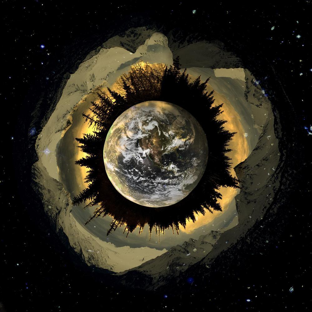 Artistic Interpretation Of Our Planet In Space Canvas Painting Synthetic Frame-Paintings MDF Framing-AFF_FR-IC 5001077 IC 5001077, Art and Paintings, Astronomy, Cosmology, Digital, Digital Art, Fantasy, Graphic, Illustrations, Mountains, Science Fiction, Space, Stars, artistic, interpretation, of, our, planet, in, canvas, painting, synthetic, frame, art, earth, illustration, round, science, fiction, trees, artzfolio, wall decor for living room, wall frames for living room, frames for living room, wall art, 