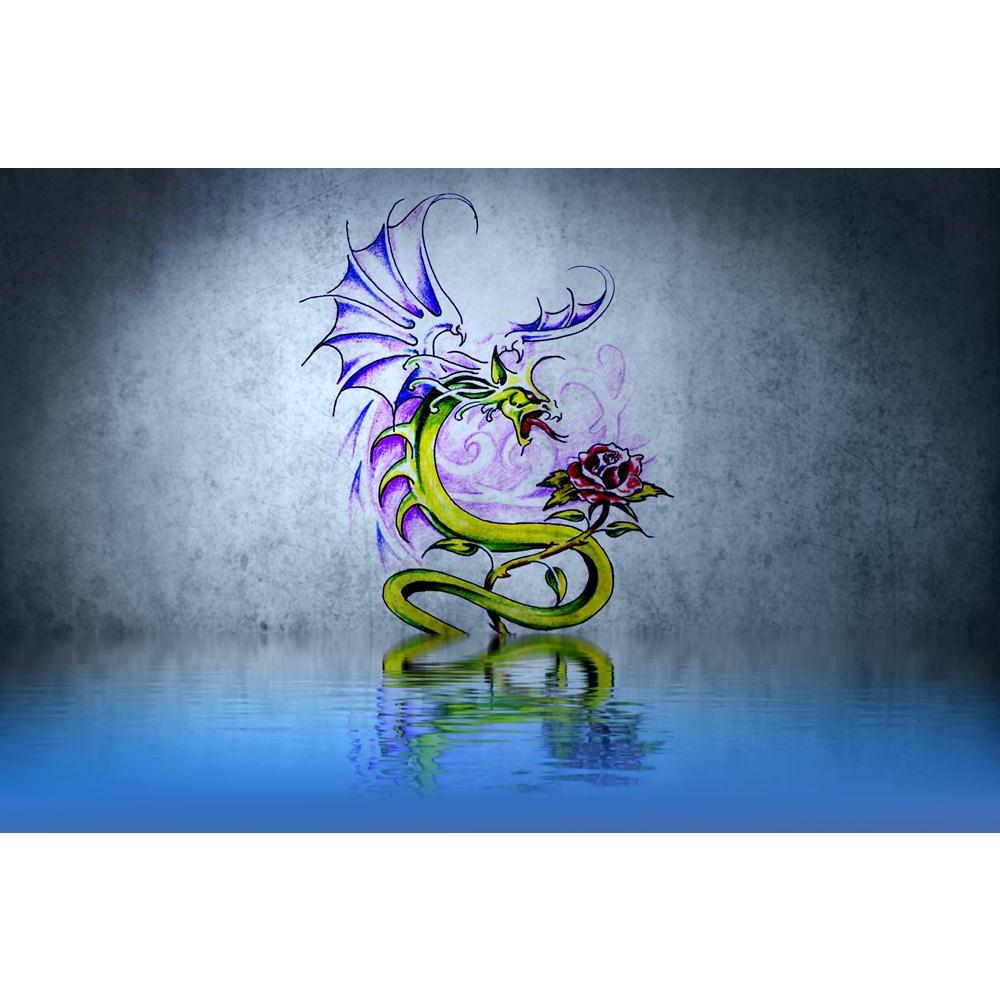 Dragon Fantasy Tattoo Canvas Painting Synthetic Frame-Paintings MDF Framing-AFF_FR-IC 5001082 IC 5001082, Abstract Expressionism, Abstracts, Art and Paintings, Black, Black and White, Culture, Decorative, Digital, Digital Art, Drawing, Ethnic, Graphic, Illustrations, Modern Art, Patterns, Semi Abstract, Signs, Signs and Symbols, Sketches, Symbols, Traditional, Tribal, World Culture, dragon, fantasy, tattoo, canvas, painting, synthetic, frame, abstract, art, artistic, artwork, background, beautiful, blue, co