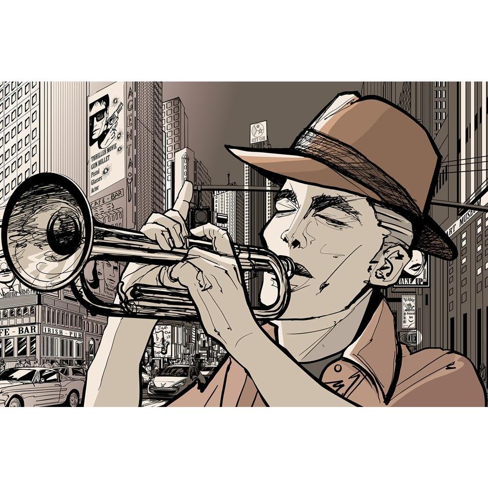 ArtzFolio Trumpeter In A New York Street Unframed Paper Poster-Paper Posters Unframed-AZART13357624POS_UN_L-Image Code 5001086 Vishnu Image Folio Pvt Ltd, IC 5001086, ArtzFolio, Paper Posters Unframed, Music & Dance, Digital Art, trumpeter, in, a, new, york, street, unframed, paper, poster, wall, large, size, for, living, room, home, decoration, big, framed, decor, posters, pitaara, box, modern, art, with, frame, bedroom, amazonbasics, door, drawing, small, decorative, office, reception, multiple, friends, 