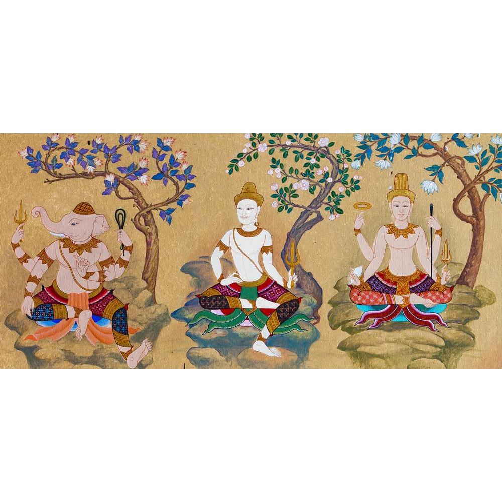 Pitaara Box Hindu God Thai Style Art Artwork Bangkok Thailand Peel & Stick Vinyl Wall Sticker-Laminated Wall Stickers-PBART13415356LAM_UN_L-Image Code 5001095 Vishnu Image Folio Pvt Ltd, IC 5001095, Pitaara Box, Laminated Wall Stickers, Religious, Fine Art Reprint, hindu, god, thai, style, art, artwork, bangkok, thailand, peel, stick, vinyl, wall, sticker, vintage, traditional, painting, temple, site, open, public, photography, permitted, wall sticker for bedroom, large size wall decal, wall sticker for dra