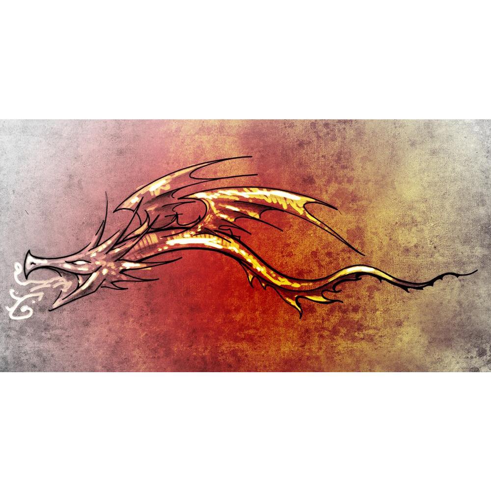 Dragon Tattoo Art Canvas Painting Synthetic Frame-Paintings MDF Framing-AFF_FR-IC 5001104 IC 5001104, Abstract Expressionism, Abstracts, Ancient, Art and Paintings, Black, Black and White, Culture, Decorative, Digital, Digital Art, Drawing, Ethnic, Graphic, Historical, Illustrations, Medieval, Modern Art, Patterns, Retro, Semi Abstract, Signs, Signs and Symbols, Sketches, Symbols, Traditional, Tribal, Vintage, World Culture, dragon, tattoo, art, canvas, painting, synthetic, frame, abstract, artistic, artwor
