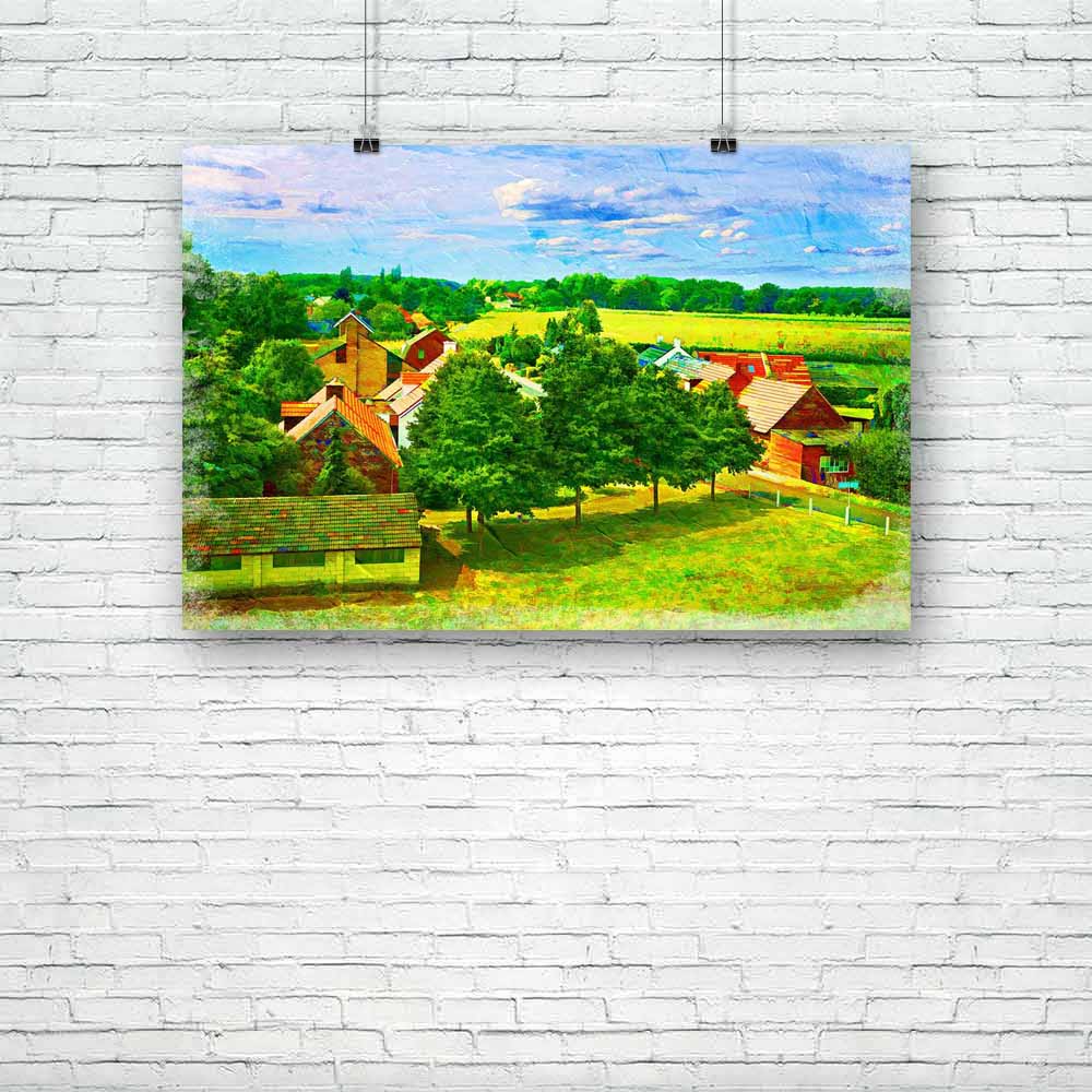 Landscape Of Dutch Countryside Unframed Paper Poster-Paper Posters Unframed-POS_UN-IC 5001112 IC 5001112, Architecture, Art and Paintings, Culture, Ethnic, Illustrations, Landscapes, Nature, Paintings, Rural, Scenic, Traditional, Tribal, Wooden, World Culture, landscape, of, dutch, countryside, unframed, paper, poster, agrarian, agricultural, agriculture, art, building, built, color, district, europe, exterior, fields, green, holland, horizontal, house, idyllic, illustration, land, lawn, netherlands, oil, p