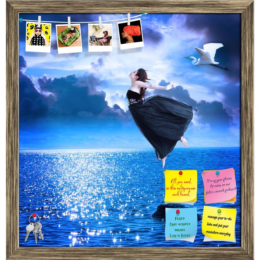 ArtzFolio Girl Jumping Into The Blue Night Sky Printed Bulletin Board Notice Pin Board Soft Board | Framed-Bulletin Boards Framed-AZSAO13562161BLB_FR_L-Image Code 5001122 Vishnu Image Folio Pvt Ltd, IC 5001122, ArtzFolio, Bulletin Boards Framed, Fantasy, Figurative, Photography, girl, jumping, into, the, blue, night, sky, printed, bulletin, board, notice, pin, soft, framed, beautiful, white, egret, pin up board, push pin board, extra large cork board, big pin board, notice board, small bulletin board, cork 
