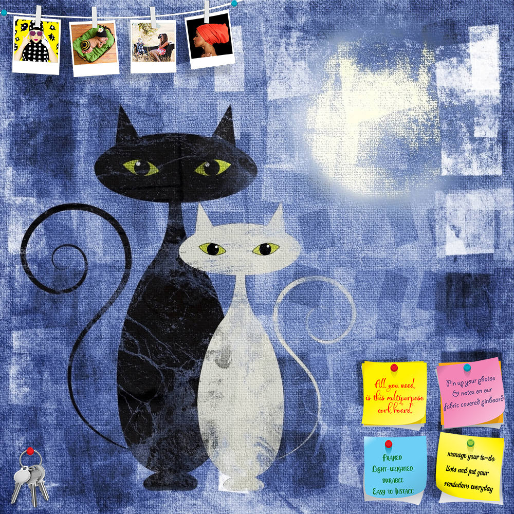 ArtzFolio Black & White Cat Printed Bulletin Board Notice Pin Board Soft Board | Frameless-Bulletin Boards Frameless-AZSAO13625825BLB_FL_L-Image Code 5001132 Vishnu Image Folio Pvt Ltd, IC 5001132, ArtzFolio, Bulletin Boards Frameless, Animals, Fine Art Reprint, black, white, cat, printed, bulletin, board, notice, pin, soft, frameless, blue, grunge, canvas, pin up board, push pin board, extra large cork board, big pin board, notice board, small bulletin board, cork board, wall notice board, giant cork board