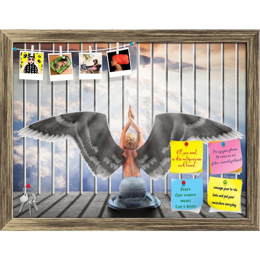 ArtzFolio Angel Kneeling With His Back Printed Bulletin Board Notice Pin Board Soft Board | Framed-Bulletin Boards Framed-AZSAO13666690BLB_FR_L-Image Code 5001137 Vishnu Image Folio Pvt Ltd, IC 5001137, ArtzFolio, Bulletin Boards Framed, Abstract, Surrealism, Digital Art, angel, kneeling, with, his, back, printed, bulletin, board, notice, pin, soft, framed, pin up board, push pin board, extra large cork board, big pin board, notice board, small bulletin board, cork board, wall notice board, giant cork board