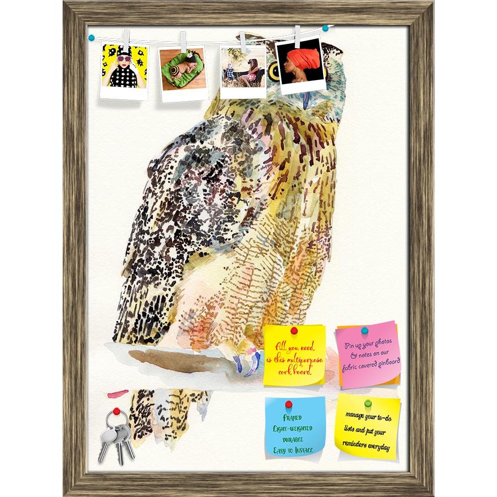 ArtzFolio Owl on a Branch Printed Bulletin Board Notice Pin Board Soft Board | Framed-Bulletin Boards Framed-AZSAO13756712BLB_FR_L-Image Code 5001148 Vishnu Image Folio Pvt Ltd, IC 5001148, ArtzFolio, Bulletin Boards Framed, Birds, Fine Art Reprint, owl, on, a, branch, printed, bulletin, board, notice, pin, soft, framed, original, watercolor, painting, bird, bubo, virginianus, subarcticus, author, this, illustration, pin up board, push pin board, extra large cork board, big pin board, notice board, small bu