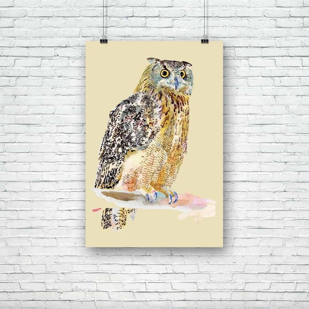 Watercolor Bird Owl Unframed Paper Poster-Paper Posters Unframed-POS_UN-IC 5001149 IC 5001149, Animals, Art and Paintings, Birds, Calligraphy, Culture, Digital, Digital Art, Drawing, Ethnic, Graphic, Illustrations, Nature, Paintings, Realism, Rural, Scenic, Signs, Signs and Symbols, Sketches, Traditional, Tribal, Watercolour, Wildlife, World Culture, watercolor, bird, owl, unframed, paper, poster, painting, owls, agriculture, animal, art, artist, artistic, artwork, countryside, creativity, design, domestic,