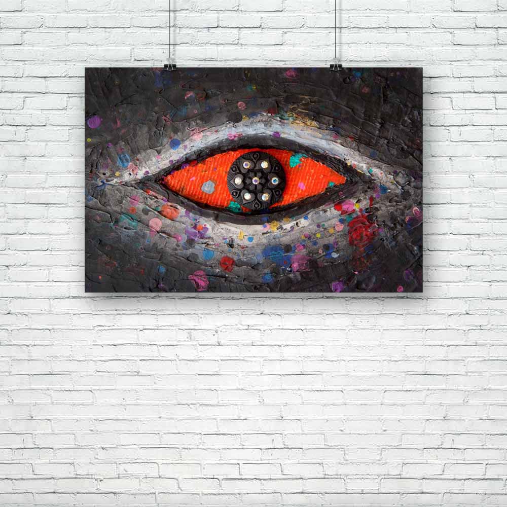 Red Eye D1 Unframed Paper Poster-Paper Posters Unframed-POS_UN-IC 5001157 IC 5001157, Abstract Expressionism, Abstracts, Art and Paintings, Black and White, Paintings, Patterns, Semi Abstract, Signs, Signs and Symbols, White, red, eye, d1, unframed, paper, poster, abstract, acrylic, art, artwork, background, beautyful, black, and, blue, canvas, colour, colourful, composition, contrasts, creative, design, different, effect, element, elephant, expression, image, line, mixed, media, original, painting, pattern