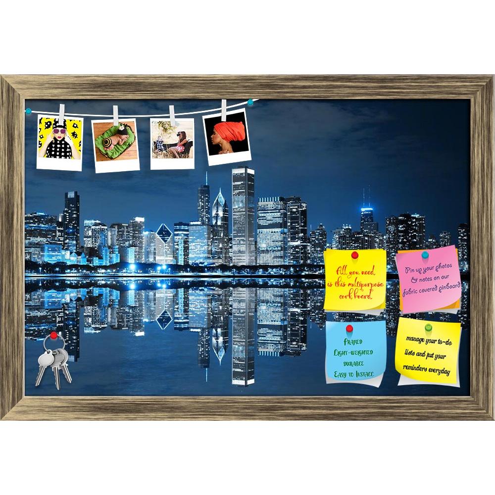 ArtzFolio Chicago Downtown At Night, USA Printed Bulletin Board Notice Pin Board Soft Board | Framed-Bulletin Boards Framed-AZSAO13827350BLB_FR_L-Image Code 5001164 Vishnu Image Folio Pvt Ltd, IC 5001164, ArtzFolio, Bulletin Boards Framed, Places, Photography, chicago, downtown, at, night, usa, printed, bulletin, board, notice, pin, soft, framed, sky, view, lake, dusk, idea, dark, city, blue, real, urban, built, light, front, place, estate, luxury, modern, mirror, famous, office, economy, concept, success, 