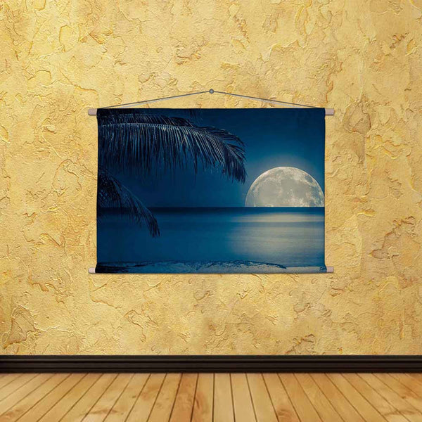 ArtzFolio Full Moon Reflected On Calm Water Fabric Painting Tapestry Scroll Art Hanging-Scroll Art-AZART13971811TAP_L-Image Code 5001208 Vishnu Image Folio Pvt Ltd, IC 5001208, ArtzFolio, Scroll Art, Landscapes, Digital Art, full, moon, reflected, on, calm, water, canvas, fabric, painting, tapestry, scroll, art, hanging, beautiful, tropical, beach, toned, blue, tapestries, room tapestry, hanging tapestry, huge tapestry, amazonbasics, tapestry cloth, fabric wall hanging, unique tapestries, wall tapestry, sma
