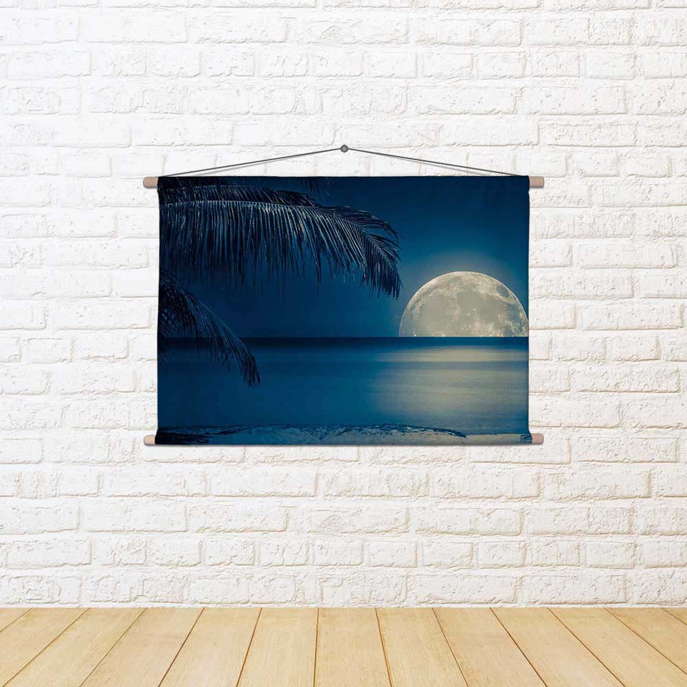 ArtzFolio Full Moon Reflected On Calm Water Fabric Painting Tapestry Scroll Art Hanging-Scroll Art-AZART13971811TAP_L-Image Code 5001208 Vishnu Image Folio Pvt Ltd, IC 5001208, ArtzFolio, Scroll Art, Landscapes, Digital Art, full, moon, reflected, on, calm, water, fabric, painting, tapestry, scroll, art, hanging, beautiful, tropical, beach, toned, blue, tapestries, room tapestry, hanging tapestry, huge tapestry, amazonbasics, tapestry cloth, fabric wall hanging, unique tapestries, wall tapestry, small tapes