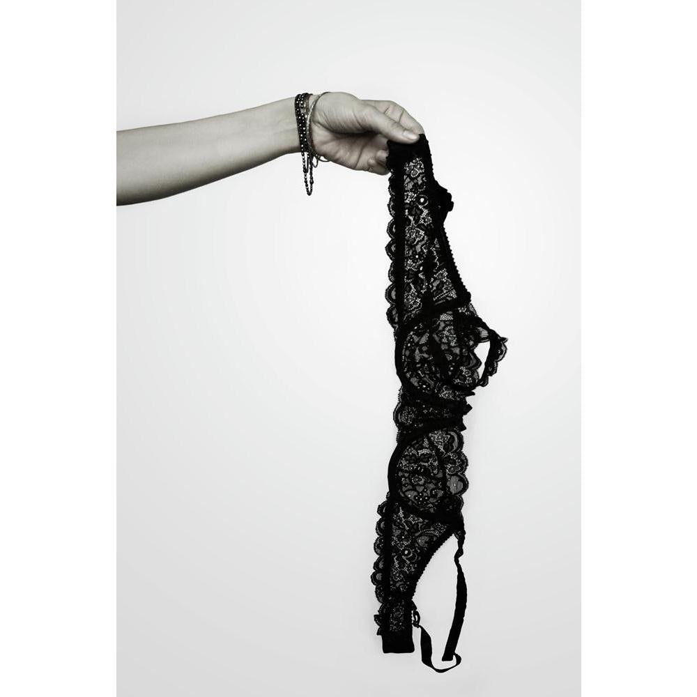 Female Arm Holding Up A Black Lace Bra Canvas Painting Synthetic Frame-Paintings MDF Framing-AFF_FR-IC 5001213 IC 5001213, Adult, Black, Black and White, God Ram, Parents, White, female, arm, holding, up, a, lace, bra, canvas, painting, synthetic, frame, lingerie, background, bracelet, brassiere, closeup, detail, fabric, feminist, gesture, gray, grey, hand, idea, intimate, isolated, light, powerful, strong, transparent, underwear, woman, artzfolio, wall decor for living room, wall frames for living room, fr