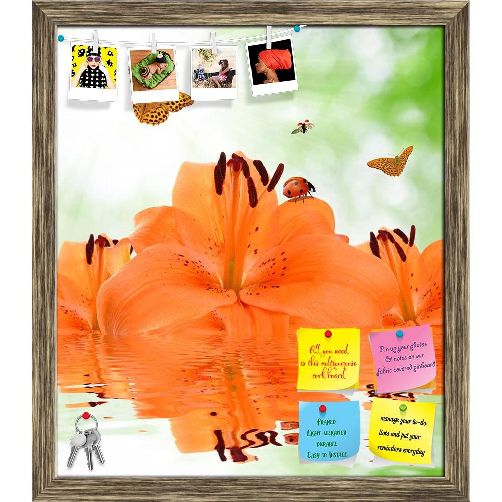 ArtzFolio Orange Lily With Butterflies & Ladybugs Printed Bulletin Board Notice Pin Board Soft Board | Framed-Bulletin Boards Framed-AZSAO14001197BLB_FR_L-Image Code 5001216 Vishnu Image Folio Pvt Ltd, IC 5001216, ArtzFolio, Bulletin Boards Framed, Floral, Photography, orange, lily, with, butterflies, ladybugs, printed, bulletin, board, notice, pin, soft, framed, pin up board, push pin board, extra large cork board, big pin board, notice board, small bulletin board, cork board, wall notice board, giant cork