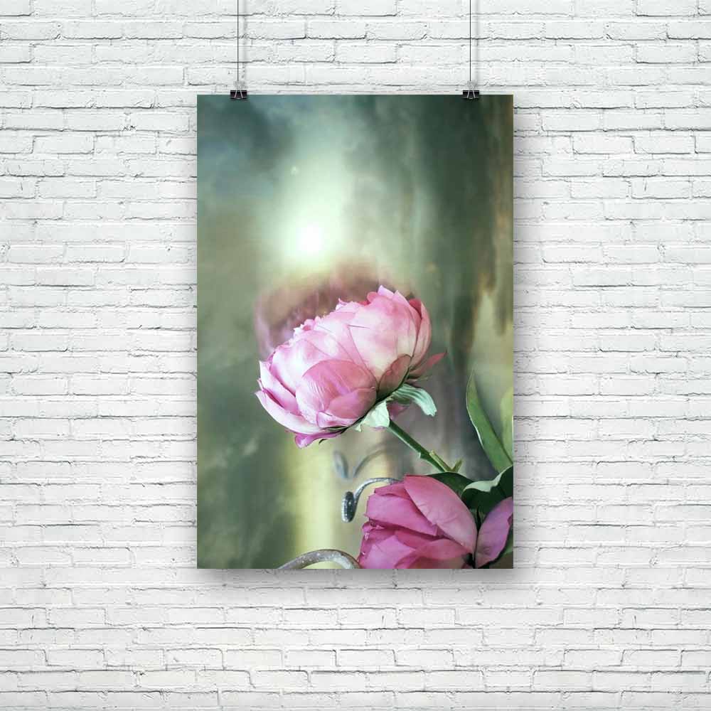 Two Pink Roses With A Cloudy Sky Unframed Paper Poster-Paper Posters Unframed-POS_UN-IC 5001225 IC 5001225, Abstract Expressionism, Abstracts, Botanical, Conceptual, Decorative, Floral, Flowers, Landscapes, Nature, Scenic, Seasons, Semi Abstract, Vintage, Metallic, two, pink, roses, with, a, cloudy, sky, unframed, paper, poster, abstract, background, beauty, closeup, cloud, colorful, concept, decoration, detail, fake, filtered, flower, green, idea, imagination, imaginative, metal, nostalgic, reflection, rom