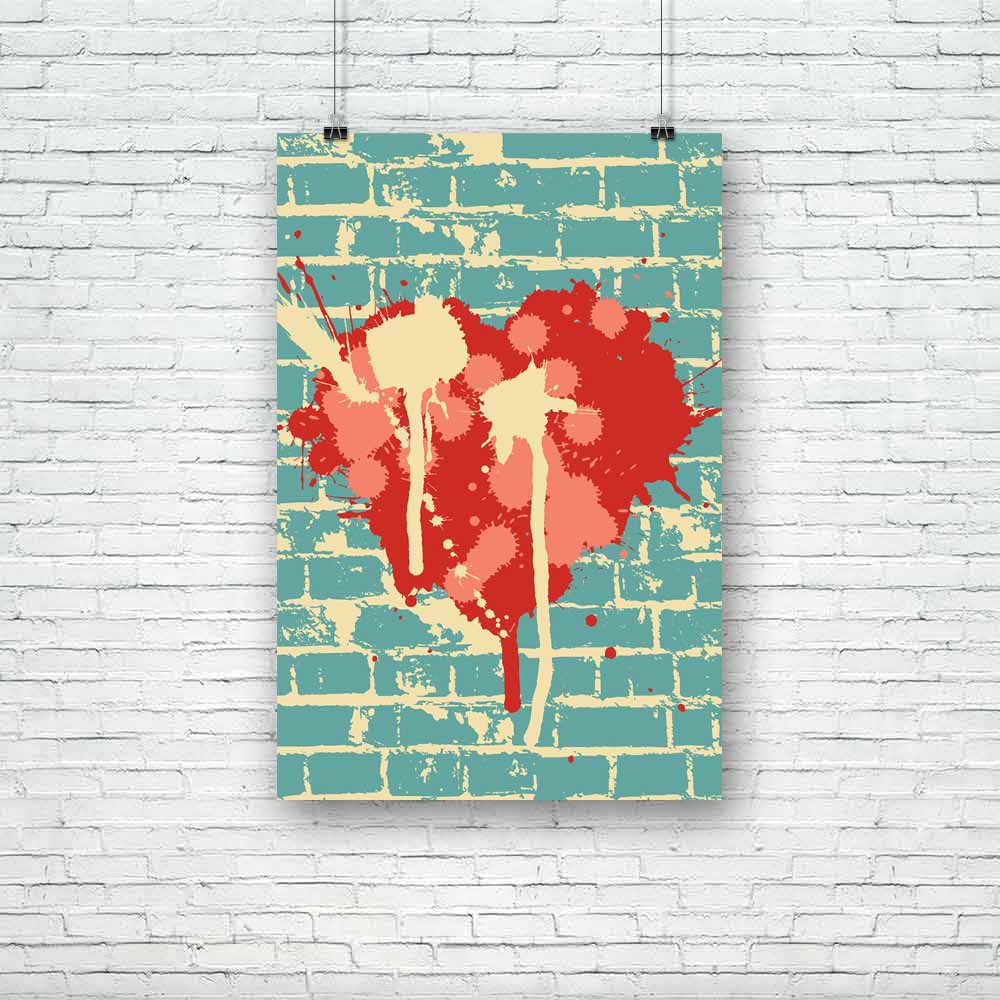 Heart Symbol On Brick Wall Unframed Paper Poster-Paper Posters Unframed-POS_UN-IC 5001232 IC 5001232, Abstract Expressionism, Abstracts, Ancient, Art and Paintings, Graffiti, Hearts, Historical, Illustrations, Love, Medieval, Patterns, Retro, Romance, Semi Abstract, Signs, Signs and Symbols, Symbols, Urban, Vintage, heart, symbol, on, brick, wall, unframed, paper, poster, grunge, punk, abstract, art, artwork, backdrop, background, banner, beige, bricks, decayed, design, dirty, distressed, drip, frame, green