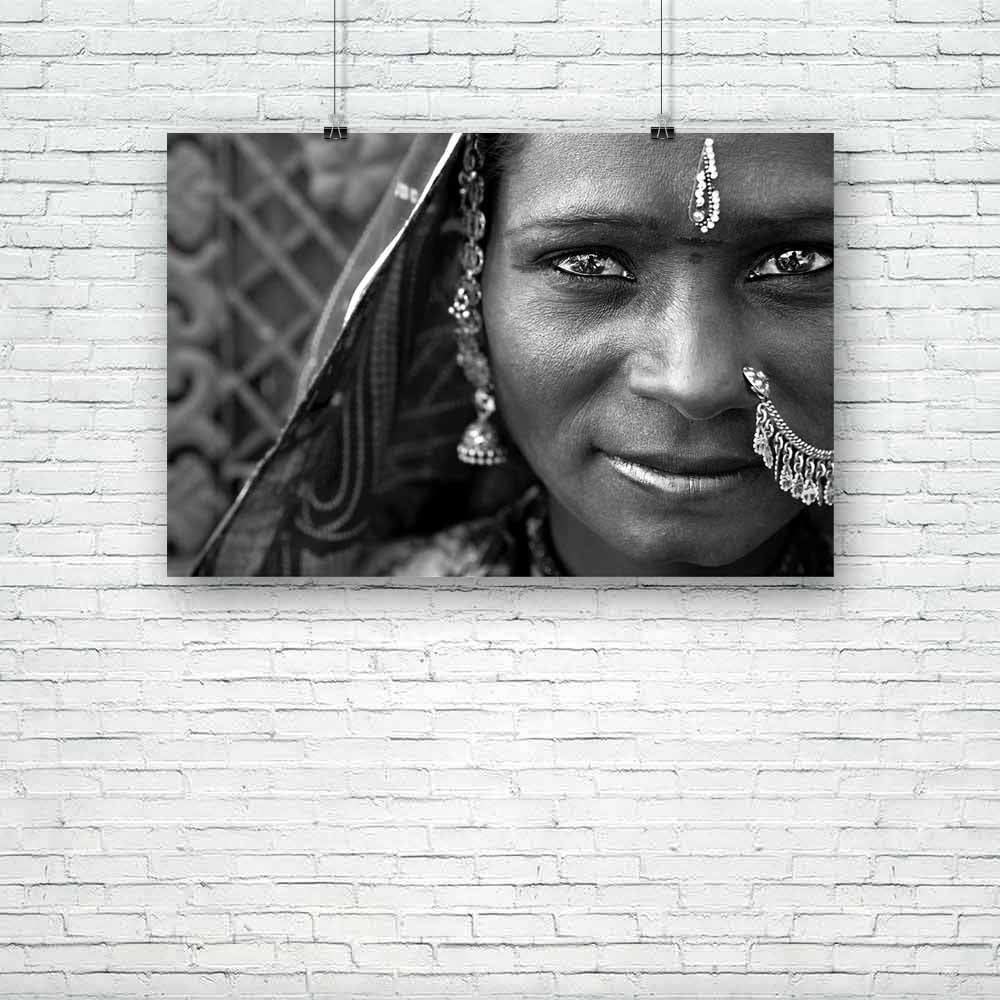 Portrait Of A India Rajasthani Woman Unframed Paper Poster-Paper Posters Unframed-POS_UN-IC 5001238 IC 5001238, Adult, Asian, Automobiles, Black, Black and White, Cities, City Views, Culture, Ethnic, Fashion, Hinduism, Indian, Individuals, People, Portraits, Rural, Traditional, Transportation, Travel, Tribal, Vehicles, White, World Culture, portrait, of, a, india, rajasthani, woman, unframed, paper, poster, asia, beautiful, bindi, bride, close, closeup, clothing, color, cultural, ethnicity, expression, fema