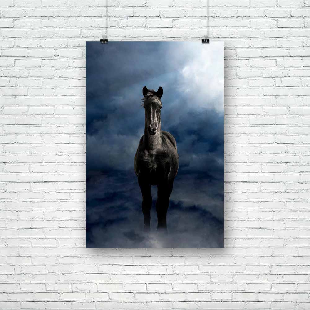 Pegasus Black Steed Unframed Paper Poster-Paper Posters Unframed-POS_UN-IC 5001246 IC 5001246, Black, Black and White, Nature, Scenic, pegasus, steed, unframed, paper, poster, stallion, backdrop, background, blue, clouds, danger, dangerous, dark, force, grey, horse, mystical, mythology, natural, ominous, picture, powerful, rain, rays, shiny, standing, storm, stormy, straight, strong, sun, threatening, thunder, upright, young, artzfolio, posters, wall posters, posters for room, posters for room decoration, o