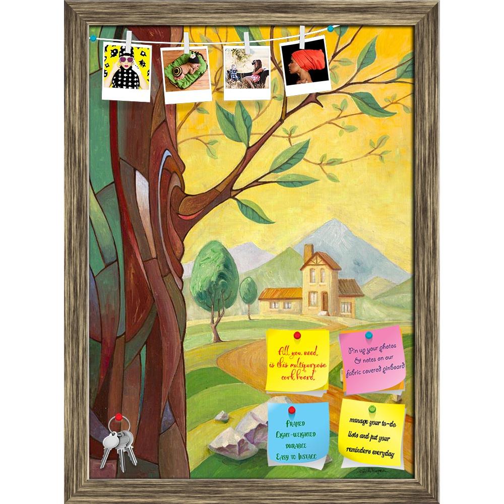 ArtzFolio Rural Landscape With The Tree Trunk Printed Bulletin Board Notice Pin Board Soft Board | Framed-Bulletin Boards Framed-AZSAO14367268BLB_FR_L-Image Code 5001267 Vishnu Image Folio Pvt Ltd, IC 5001267, ArtzFolio, Bulletin Boards Framed, Abstract, Fine Art Reprint, rural, landscape, with, the, tree, trunk, printed, bulletin, board, notice, pin, soft, framed, young, branch, foreground, road, small, mansion, far, away, this, my, artwork, oil, painting, 70x50, cm, pin up board, push pin board, extra lar