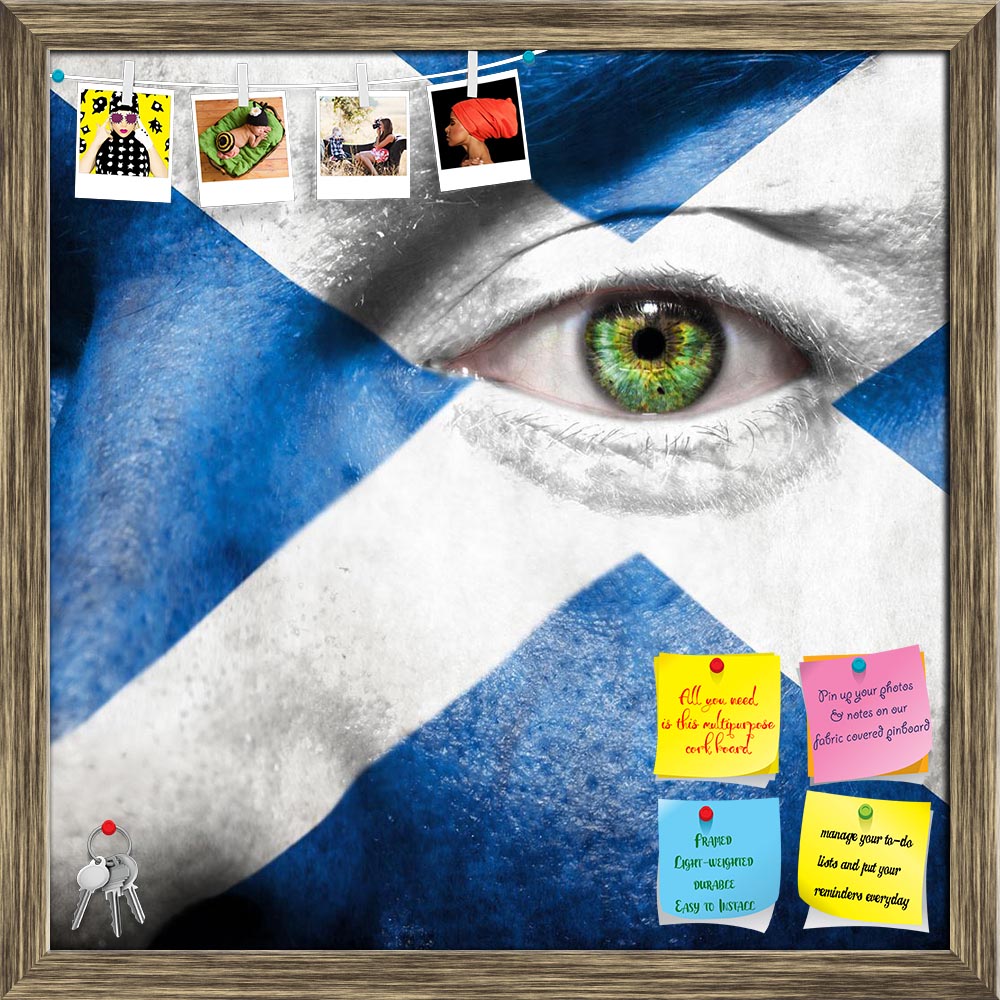 ArtzFolio Scotland Flag Painted On Face Printed Bulletin Board Notice Pin Board Soft Board | Framed-Bulletin Boards Framed-AZSAO14386006BLB_FR_L-Image Code 5001271 Vishnu Image Folio Pvt Ltd, IC 5001271, ArtzFolio, Bulletin Boards Framed, Places, Portraits, Photography, scotland, flag, painted, on, face, printed, bulletin, board, notice, pin, soft, framed, green, eye, show, support, pin up board, push pin board, extra large cork board, big pin board, notice board, small bulletin board, cork board, wall noti