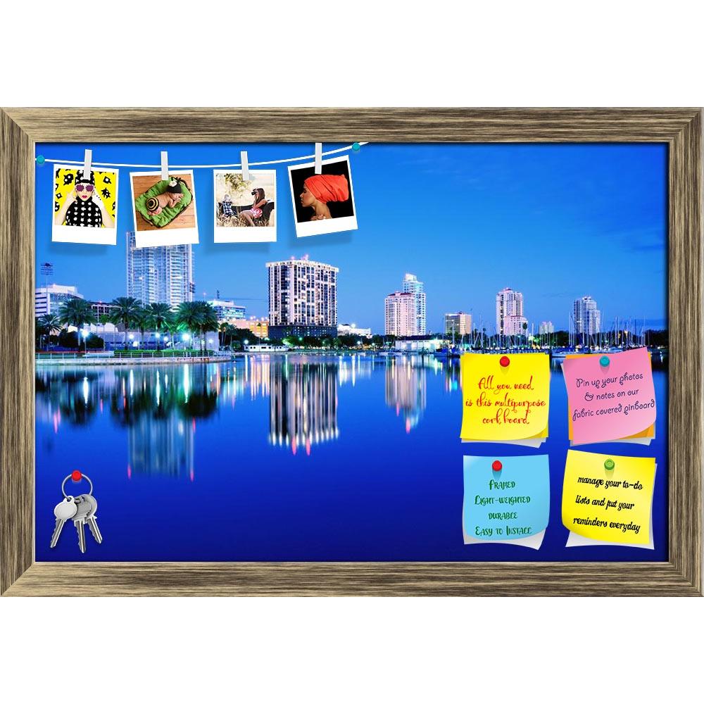 ArtzFolio Skyline Of St  Petersburg, Florida, USA Printed Bulletin Board Notice Pin Board Soft Board | Framed-Bulletin Boards Framed-AZSAO14397620BLB_FR_L-Image Code 5001275 Vishnu Image Folio Pvt Ltd, IC 5001275, ArtzFolio, Bulletin Boards Framed, Places, Photography, skyline, of, st, petersburg, florida, usa, printed, bulletin, board, notice, pin, soft, framed, reflection, bay, harbor, water, river, twilight, night, urban, place, location, apartment, buildings, office, skyscrapers, skyscraper, architectur