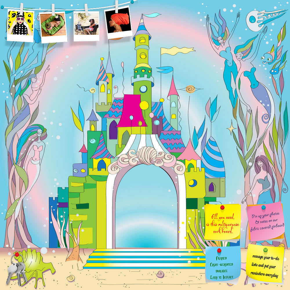 ArtzFolio Fairy Tale Castle Under The Sea Printed Bulletin Board Notice Pin Board Soft Board | Frameless-Bulletin Boards Frameless-AZSAO14406191BLB_FL_L-Image Code 5001277 Vishnu Image Folio Pvt Ltd, IC 5001277, ArtzFolio, Bulletin Boards Frameless, Kids, Digital Art, fairy, tale, castle, under, the, sea, printed, bulletin, board, notice, pin, soft, frameless, hand, drawn, composition, mermaids, fishes, pin up board, push pin board, extra large cork board, big pin board, notice board, small bulletin board, 