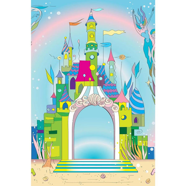 Fairy Tale Castle Under The Sea Unframed Paper Poster-Paper Posters Unframed-POS_UN-IC 5001277 IC 5001277, Ancient, Animated Cartoons, Architecture, Art and Paintings, Caricature, Cartoons, Digital, Digital Art, Drawing, Fantasy, Flags, Graphic, Hand Drawn, Historical, Illustrations, Medieval, Mermaid, Signs, Signs and Symbols, Sketches, Vintage, fairy, tale, castle, under, the, sea, unframed, paper, wall, poster, princess, cartoon, mermaids, king, and, queen, palace, anemones, antique, art, aurora, boreali