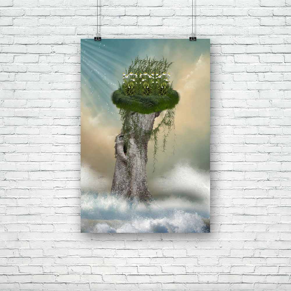 Fantasy Landscape In The Ocean Unframed Paper Poster-Paper Posters Unframed-POS_UN-IC 5001316 IC 5001316, Art and Paintings, Baby, Birds, Botanical, Children, Digital, Digital Art, Fantasy, Floral, Flowers, Graphic, Kids, Landscapes, Nature, Scenic, Stars, landscape, in, the, ocean, unframed, paper, poster, art, backdrops, background, beautiful, bird, cloud, clouds, colors, dream, dreams, dreamy, fae, fairy, fairytale, fantastic, foliage, leaf, lighting, magic, manipulation, misty, moon, moss, princess, roc