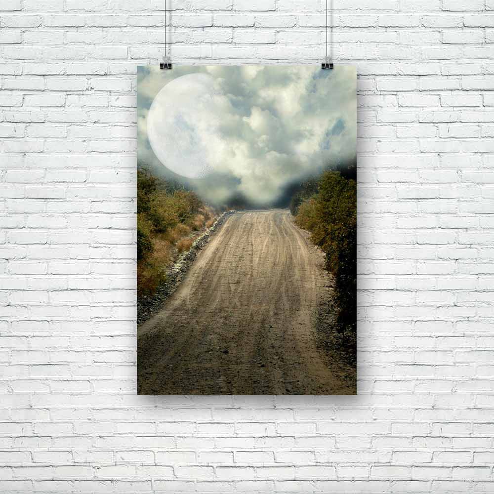 Peaceful Path With Big Moon Unframed Paper Poster-Paper Posters Unframed-POS_UN-IC 5001317 IC 5001317, Art and Paintings, Baby, Botanical, Children, Digital, Digital Art, Fantasy, Floral, Flowers, Graphic, Kids, Landscapes, Nature, Scenic, Stars, Sunsets, peaceful, path, with, big, moon, unframed, paper, poster, art, backdrops, background, beautifu, bright, clouds, dream, dreams, dreamy, exploration, fae, fairy, fairytale, fall, fantastic, grass, landscape, light, lighting, magic, manipulation, mist, misty,