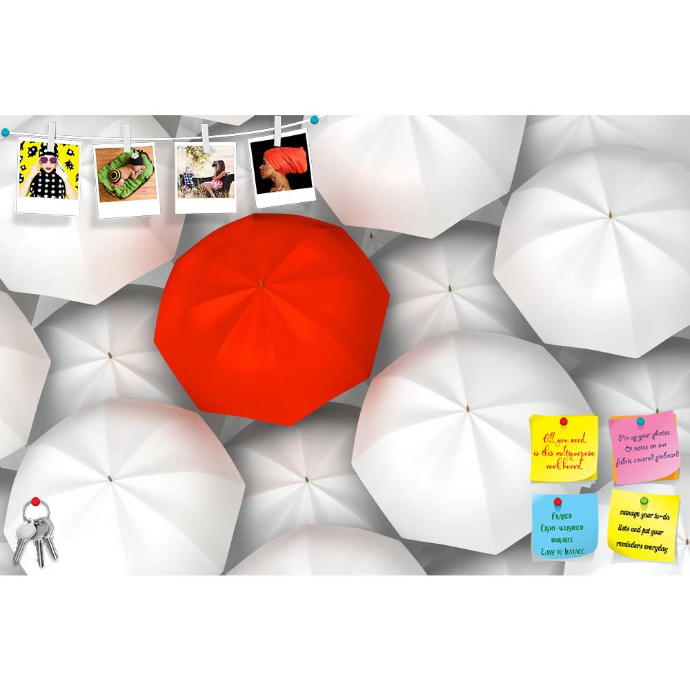 ArtzFolio Standing Out From The Crowd D1 Printed Bulletin Board Notice Pin Board Soft Board | Frameless-Bulletin Boards Frameless-AZSAO14652622BLB_FL_L-Image Code 5001342 Vishnu Image Folio Pvt Ltd, IC 5001342, ArtzFolio, Bulletin Boards Frameless, Conceptual, Digital Art, standing, out, from, the, crowd, d1, printed, bulletin, board, notice, pin, soft, frameless, unique, red, umbrella, among, another, white, umbrellas, pin up board, push pin board, extra large cork board, big pin board, notice board, small