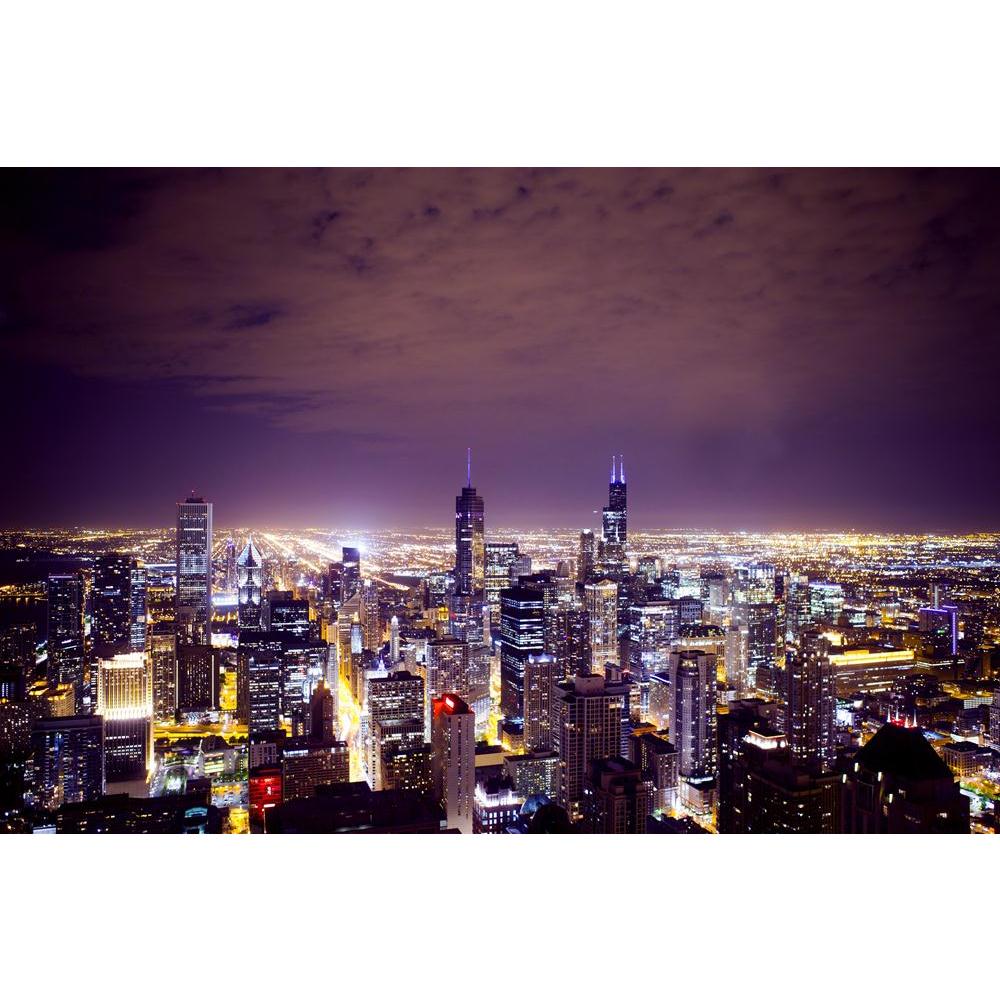 Aerial View Of City Downtown Canvas Painting Synthetic Frame - Paintings MDF Framing - ArtzFolio.com