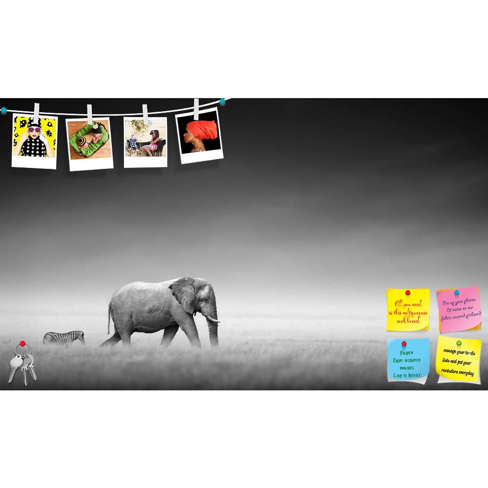 ArtzFolio Elephant With Zebra Printed Bulletin Board Notice Pin Board Soft Board | Frameless-Bulletin Boards Frameless-AZSAO14731928BLB_FL_L-Image Code 5001391 Vishnu Image Folio Pvt Ltd, IC 5001391, ArtzFolio, Bulletin Boards Frameless, Animals, Photography, elephant, with, zebra, printed, bulletin, board, notice, pin, soft, frameless, behind, open, plains, etosha, artistic, processing, pin up board, push pin board, extra large cork board, big pin board, notice board, small bulletin board, cork board, wall
