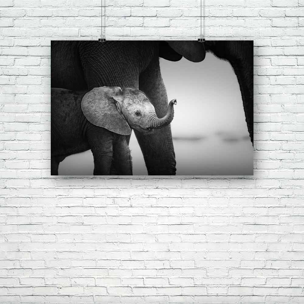 Baby Elephant Next To Cow Unframed Paper Poster-Paper Posters Unframed-POS_UN-IC 5001392 IC 5001392, African, Animals, Art and Paintings, Baby, Black, Black and White, Children, Kids, Nature, Scenic, White, Wildlife, elephant, next, to, cow, unframed, paper, poster, elephants, africa, animal, art, artistic, b, w, beneath, big, calf, cute, display, gorgeous, huge, image, large, lift, loxodonta, mammal, monochrome, moody, national, nobody, outdoor, park, photograph, raised, reach, small, smell, together, toge