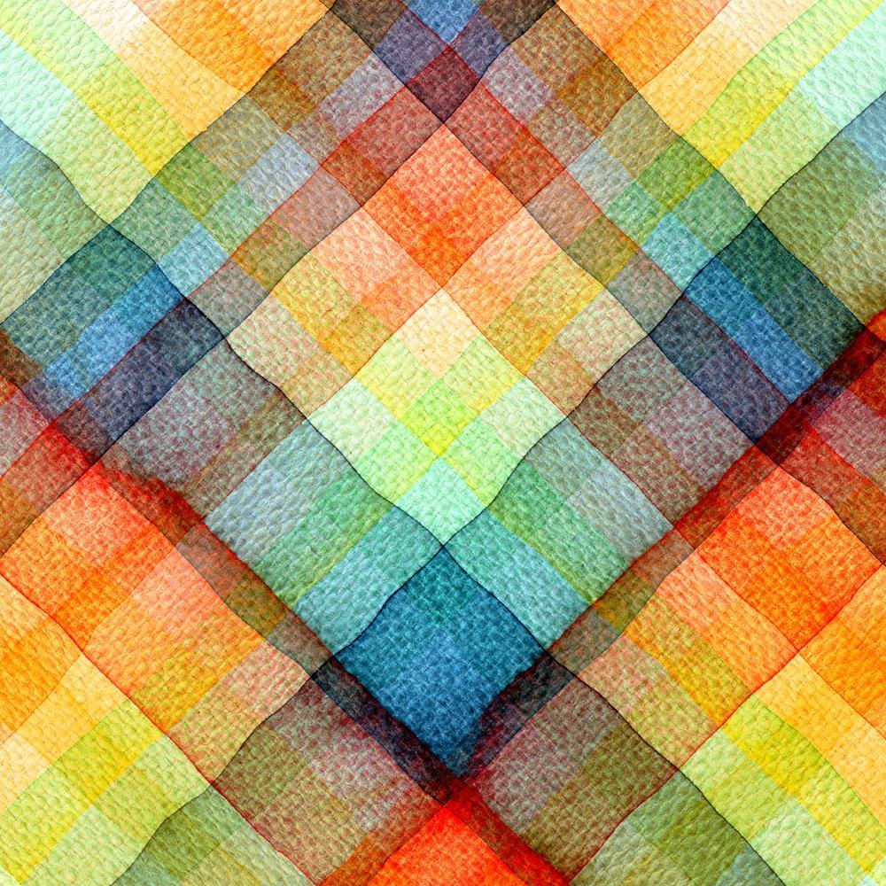 Abstract Tartan Watercolors Canvas Painting Synthetic Frame - Paintings MDF Framing - ArtzFolio.com