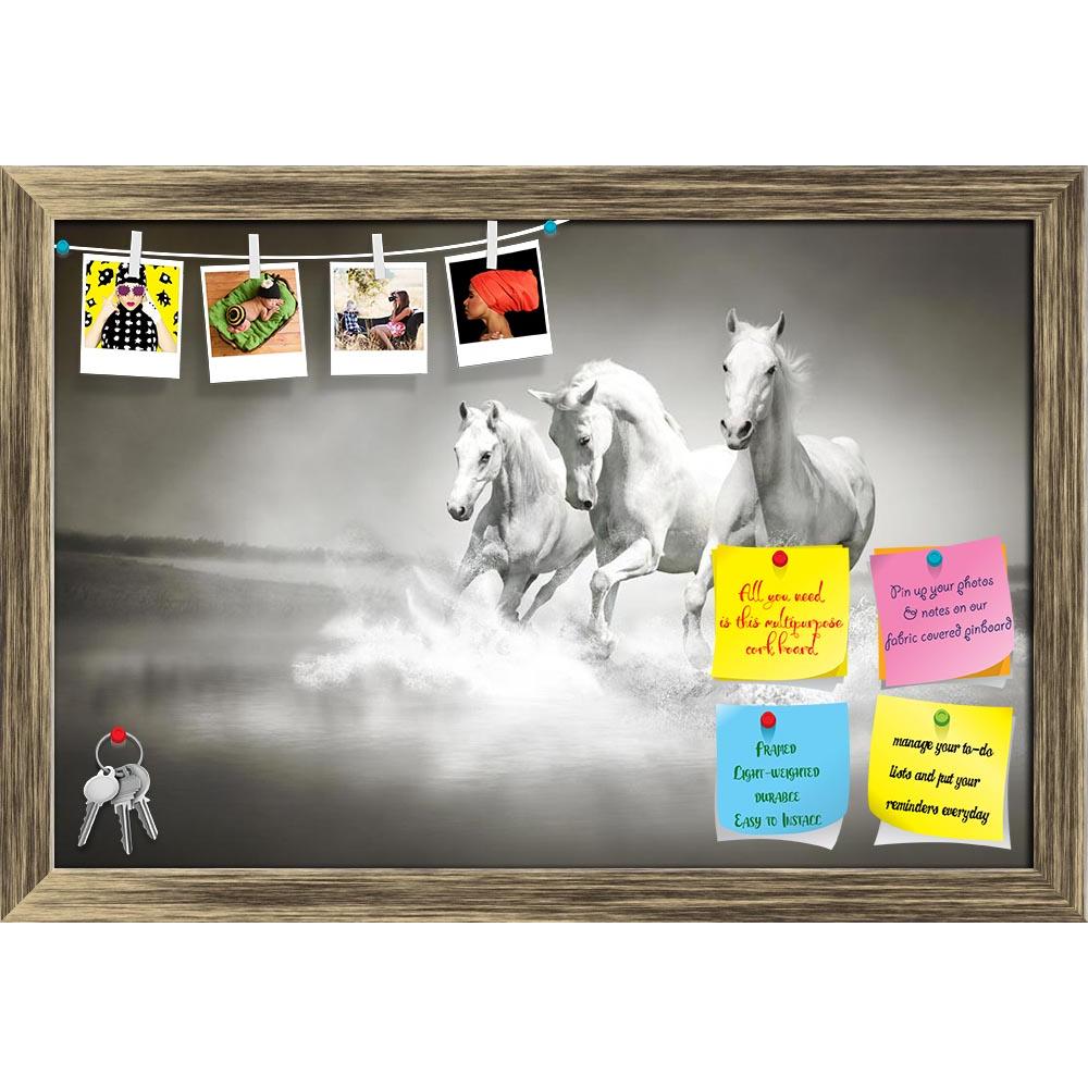 ArtzFolio White Horses Running Through Water Printed Bulletin Board Notice Pin Board Soft Board | Framed-Bulletin Boards Framed-AZSAO14857350BLB_FR_L-Image Code 5001419 Vishnu Image Folio Pvt Ltd, IC 5001419, ArtzFolio, Bulletin Boards Framed, Animals, Photography, white, horses, running, through, water, printed, bulletin, board, notice, pin, soft, framed, herd, pin up board, push pin board, extra large cork board, big pin board, notice board, small bulletin board, cork board, wall notice board, giant cork 