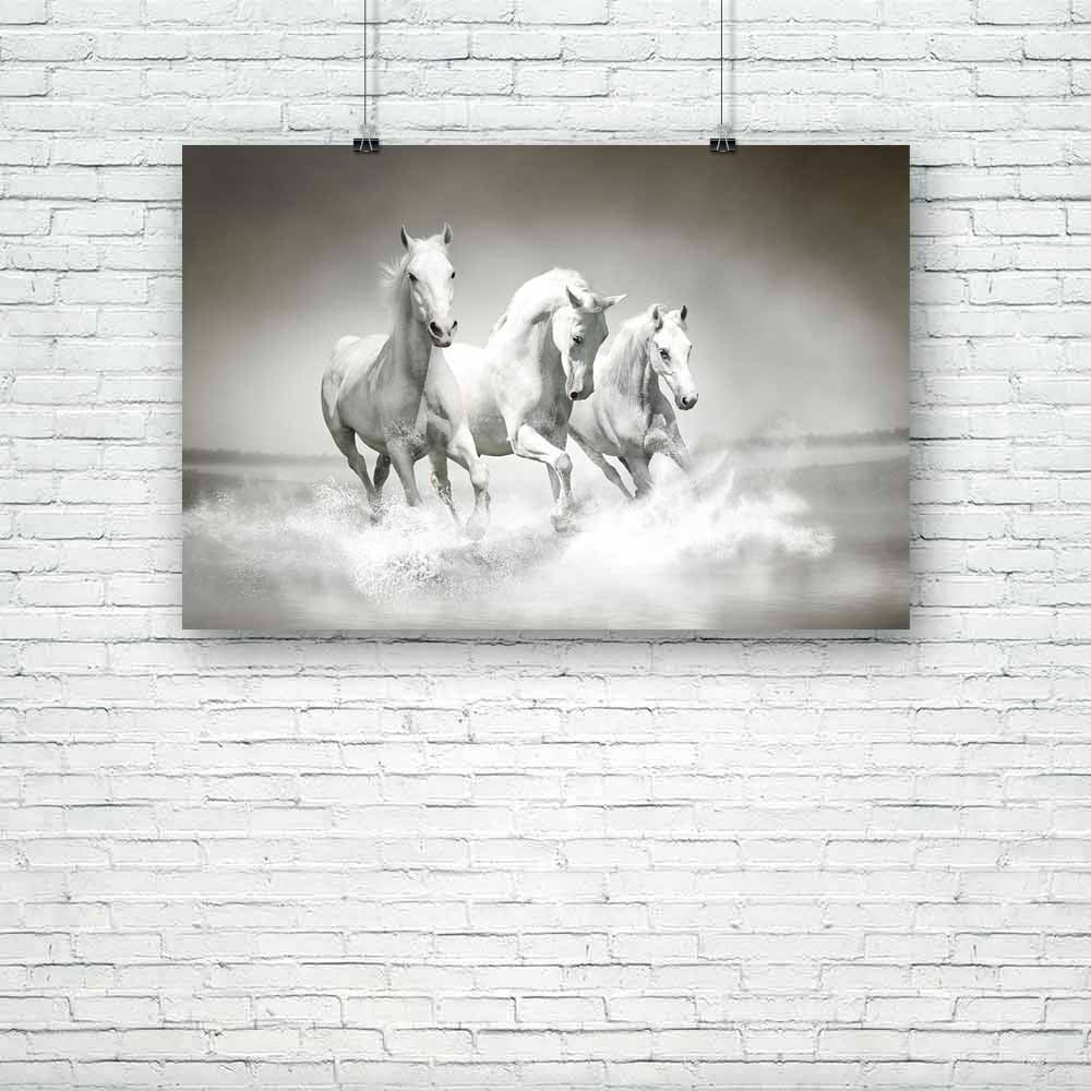 White Horses Running Through Water Unframed Paper Poster-Paper Posters Unframed-POS_UN-IC 5001419 IC 5001419, Animals, Art and Paintings, Birds, Black, Black and White, Individuals, Nature, Pets, Portraits, Scenic, Sports, White, horses, running, through, water, unframed, paper, poster, horse, free, and, background, wild, animal, arab, arabian, art, beautiful, beauty, couple, elegant, equestrian, equine, farm, fauna, freedom, gallop, herd, isolated, lake, light, lipizzaner, mammal, mane, mare, motion, movin