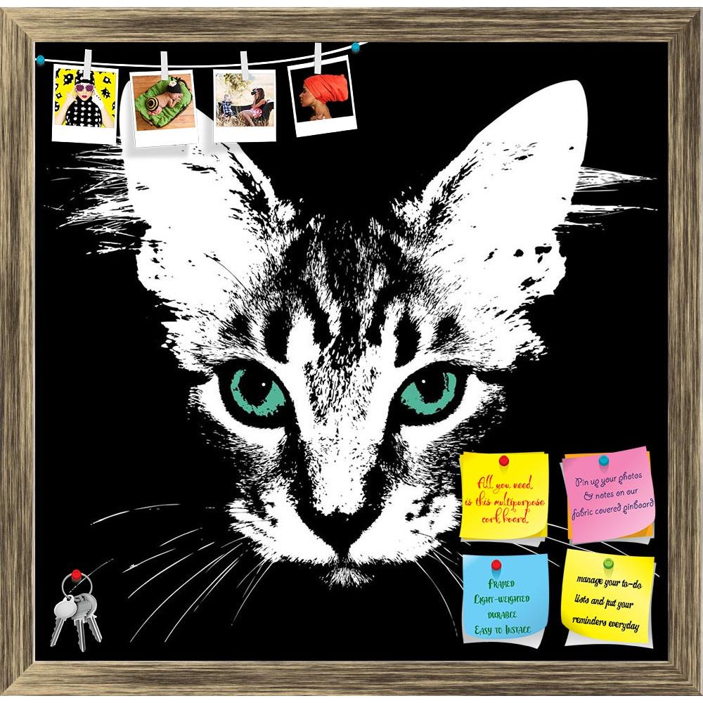 ArtzFolio Head Of A Cat With Green Eyes Printed Bulletin Board Notice Pin Board Soft Board | Framed-Bulletin Boards Framed-AZSAO14882766BLB_FR_L-Image Code 5001426 Vishnu Image Folio Pvt Ltd, IC 5001426, ArtzFolio, Bulletin Boards Framed, Animals, Digital Art, head, of, a, cat, with, green, eyes, printed, bulletin, board, notice, pin, soft, framed, pin up board, push pin board, extra large cork board, big pin board, notice board, small bulletin board, cork board, wall notice board, giant cork board, bulleti