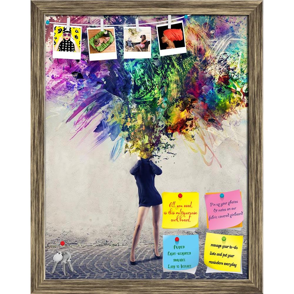 ArtzFolio Woman With Multitude Of Colors D2 Printed Bulletin Board Notice Pin Board Soft Board | Framed-Bulletin Boards Framed-AZSAO15166199BLB_FR_L-Image Code 5001493 Vishnu Image Folio Pvt Ltd, IC 5001493, ArtzFolio, Bulletin Boards Framed, Conceptual, Figurative, Digital Art, woman, with, multitude, of, colors, d2, printed, bulletin, board, notice, pin, soft, framed, allowing, escape, neck, colorful, paints, pin up board, push pin board, extra large cork board, big pin board, notice board, small bulletin