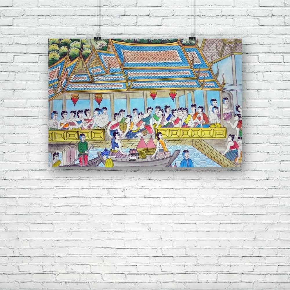 Thai Art Artwork Unframed Paper Poster-Paper Posters Unframed-POS_UN-IC 5001495 IC 5001495, Ancient, Architecture, Art and Paintings, Asian, Black and White, Culture, Decorative, Drawing, Ethnic, Historical, Illustrations, Medieval, Paintings, Patterns, Signs, Signs and Symbols, Traditional, Tribal, Vintage, White, World Culture, thai, art, artwork, unframed, paper, poster, artist, asia, background, beautiful, building, classic, color, colorful, decor, decoration, design, detail, frame, historic, history, h
