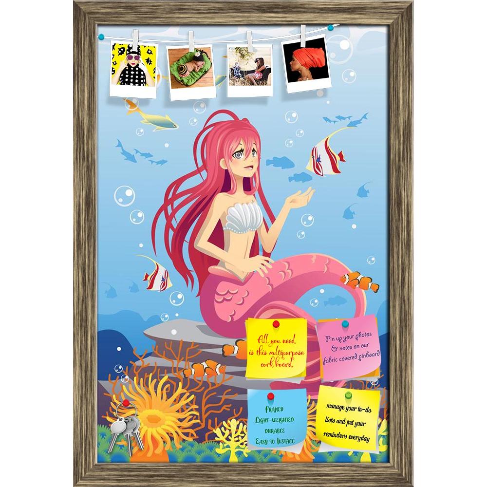 ArtzFolio Mermaid In The Ocean With Fish Printed Bulletin Board Notice Pin Board Soft Board | Framed-Bulletin Boards Framed-AZSAO15197370BLB_FR_L-Image Code 5001501 Vishnu Image Folio Pvt Ltd, IC 5001501, ArtzFolio, Bulletin Boards Framed, Kids, Digital Art, mermaid, in, the, ocean, with, fish, printed, bulletin, board, notice, pin, soft, framed, a, surrounded, animals, beautiful, beauty, cartoon, character, coral, reef, creature, cute, dolphin, drawing, fairy, tale, fantasy, female, fins, girl, happiness, 