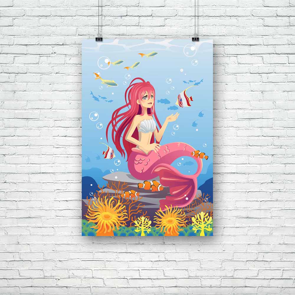 Mermaid In The Ocean D1 Unframed Paper Poster-Paper Posters Unframed-POS_UN-IC 5001501 IC 5001501, Animals, Animated Cartoons, Caricature, Cartoons, Drawing, Fantasy, Illustrations, Mermaid, Nature, Scenic, in, the, ocean, d1, unframed, paper, poster, octopus, beautiful, beauty, cartoon, character, coral, reef, creature, cute, dolphin, fairy, tale, female, fins, fish, girl, happiness, happy, illustration, marine, myth, sea, turtle, swimming, underwater, water, woman, artzfolio, posters, wall posters, poster
