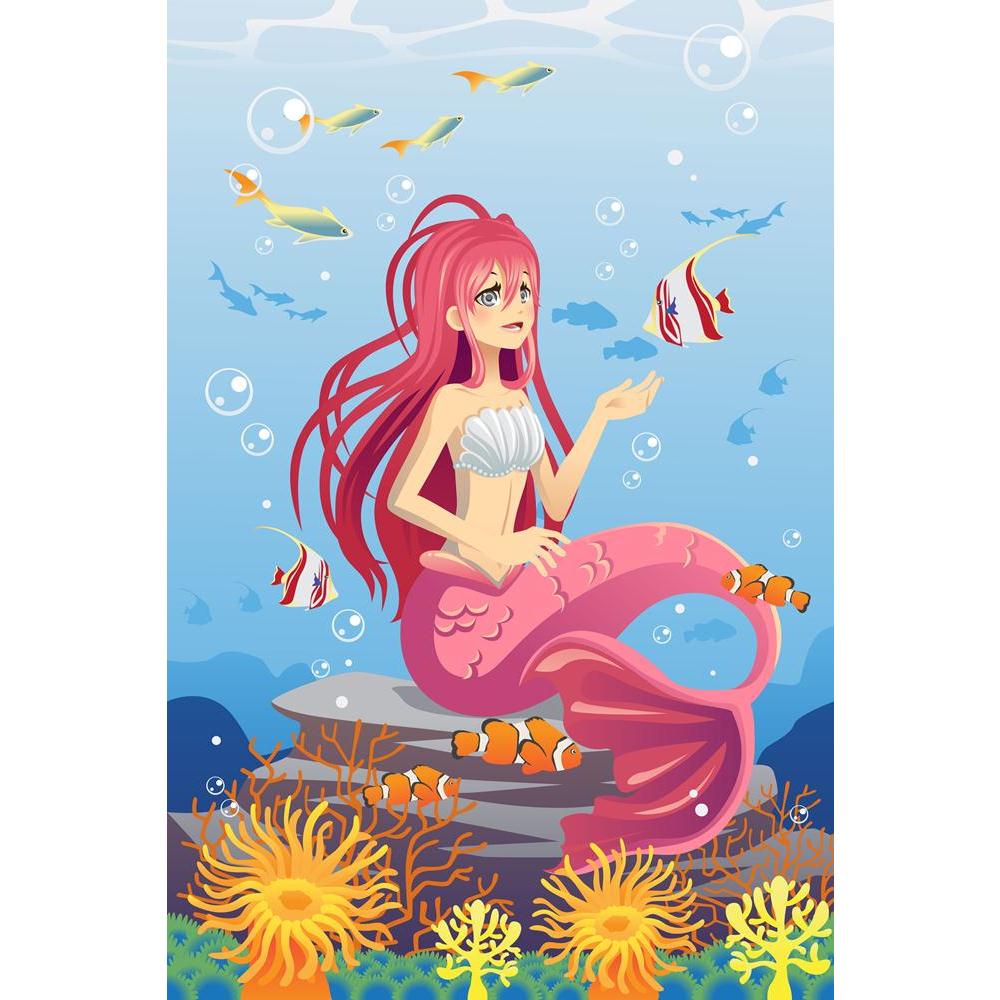 Mermaid In The Ocean With Fish Canvas Painting Synthetic Frame-Paintings MDF Framing-AFF_FR-IC 5001501 IC 5001501, Animals, Animated Cartoons, Caricature, Cartoons, Drawing, Fantasy, Illustrations, Mermaid, Nature, Scenic, in, the, ocean, with, fish, canvas, painting, synthetic, frame, octopus, beautiful, beauty, cartoon, character, coral, reef, creature, cute, dolphin, fairy, tale, female, fins, girl, happiness, happy, illustration, marine, myth, sea, turtle, swimming, underwater, water, woman, artzfolio, 