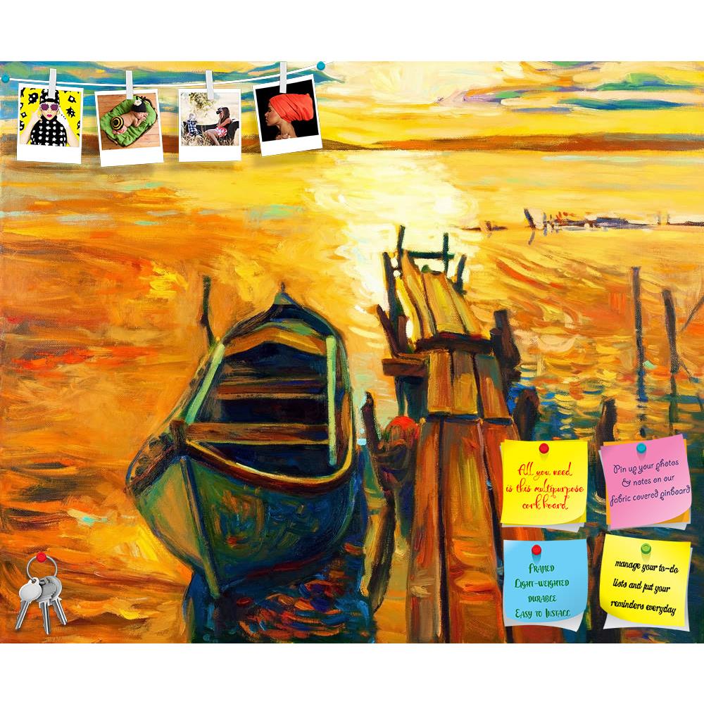 ArtzFolio Artwork Of Boat & Jetty D1 Printed Bulletin Board Notice Pin Board Soft Board | Frameless-Bulletin Boards Frameless-AZSAO15199593BLB_FL_L-Image Code 5001502 Vishnu Image Folio Pvt Ltd, IC 5001502, ArtzFolio, Bulletin Boards Frameless, Landscapes, Fine Art Reprint, artwork, of, boat, jetty, d1, printed, bulletin, board, notice, pin, soft, frameless, original, oil, painting, jettypier, canvas.sunset, ocean.modern, impressionism, pin up board, push pin board, extra large cork board, big pin board, no
