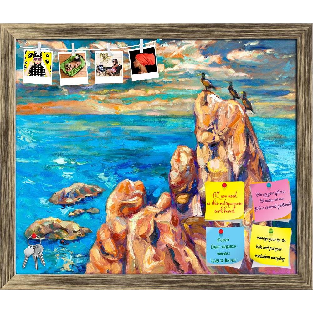 ArtzFolio Artwork Of Ocean Cliffs & Birds Printed Bulletin Board Notice Pin Board Soft Board | Framed-Bulletin Boards Framed-AZSAO15199603BLB_FR_L-Image Code 5001505 Vishnu Image Folio Pvt Ltd, IC 5001505, ArtzFolio, Bulletin Boards Framed, Landscapes, Fine Art Reprint, artwork, of, ocean, cliffs, birds, printed, bulletin, board, notice, pin, soft, framed, original, oil, painting, oceansea, canvas.modern, impressionism, pin up board, push pin board, extra large cork board, big pin board, notice board, small