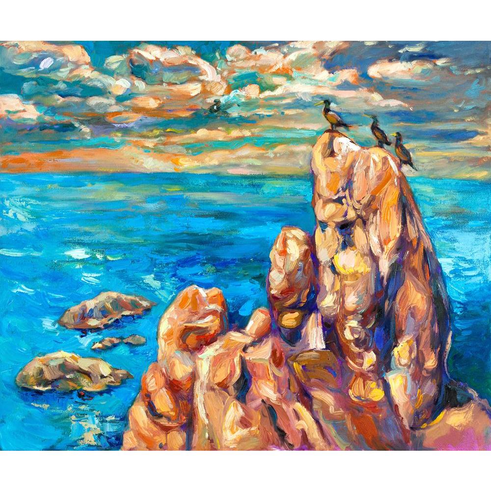Artwork Of Ocean Cliffs & Birds Canvas Painting Synthetic Frame-Paintings MDF Framing-AFF_FR-IC 5001505 IC 5001505, Abstract Expressionism, Abstracts, Ancient, Art and Paintings, Birds, Digital, Digital Art, Drawing, Graphic, Historical, Illustrations, Impressionism, Landscapes, Medieval, Modern Art, Nature, Paintings, Rural, Scenic, Semi Abstract, Signs, Signs and Symbols, Sketches, Sunsets, Vintage, Watercolour, artwork, of, ocean, cliffs, canvas, painting, synthetic, frame, oil, abstract, acrylic, art, a