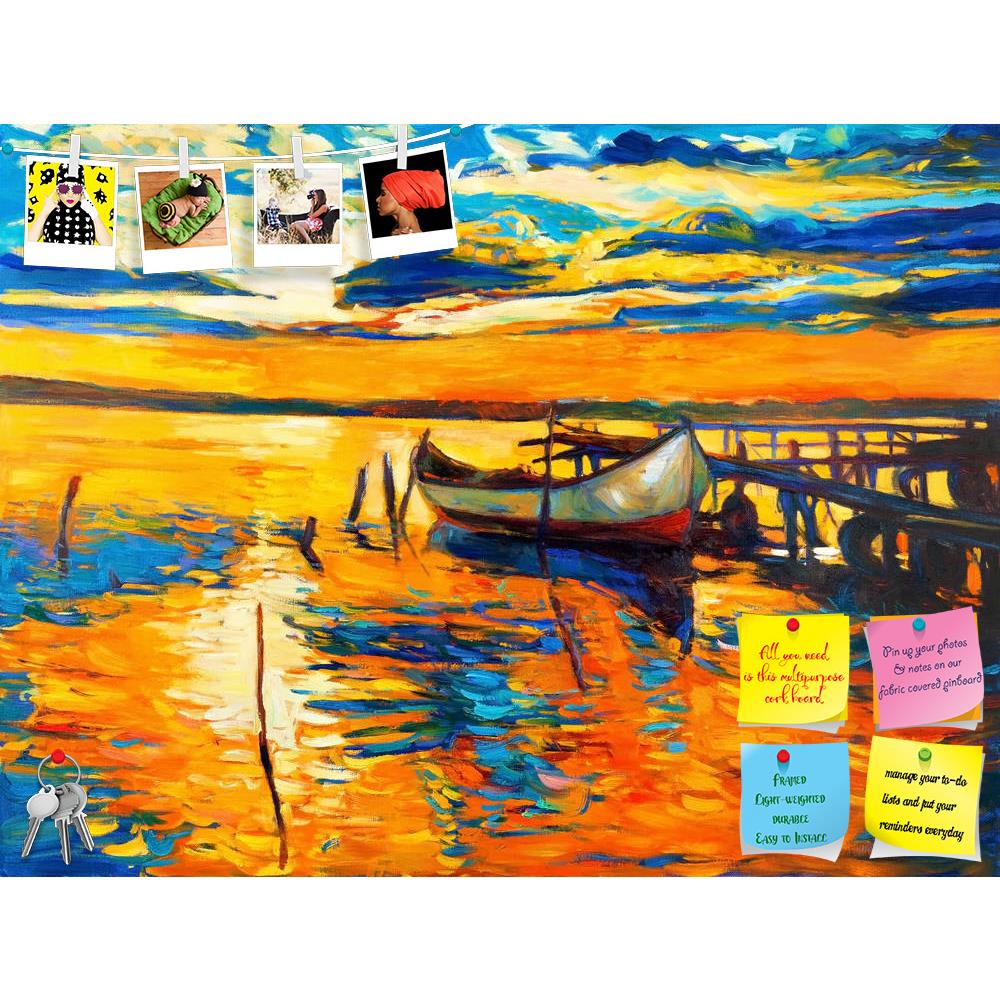 ArtzFolio Artwork Of Boat & Jetty D2 Printed Bulletin Board Notice Pin Board Soft Board | Frameless-Bulletin Boards Frameless-AZSAO15199609BLB_FL_L-Image Code 5001508 Vishnu Image Folio Pvt Ltd, IC 5001508, ArtzFolio, Bulletin Boards Frameless, Landscapes, Fine Art Reprint, artwork, of, boat, jetty, d2, printed, bulletin, board, notice, pin, soft, frameless, original, oil, painting, jettypier, canvas.sunset, ocean.modern, impressionism, pin up board, push pin board, extra large cork board, big pin board, no