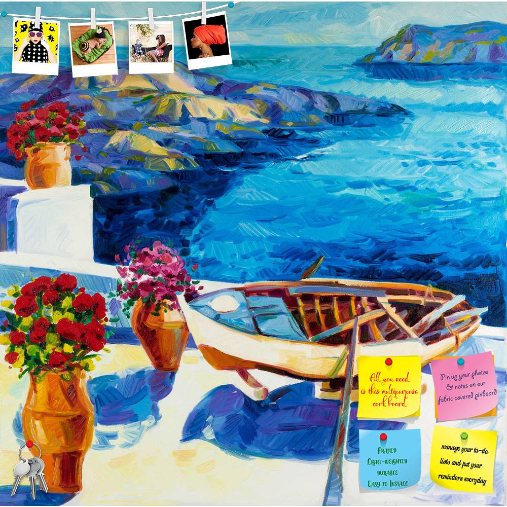 ArtzFolio White Houses & Flowers At Santorini Island Printed Bulletin Board Notice Pin Board Soft Board | Frameless-Bulletin Boards Frameless-AZSAO15209749BLB_FL_L-Image Code 5001513 Vishnu Image Folio Pvt Ltd, IC 5001513, ArtzFolio, Bulletin Boards Frameless, Landscapes, Fine Art Reprint, white, houses, flowers, at, santorini, island, printed, bulletin, board, notice, pin, soft, frameless, original, oil, painting, showing, oia, village, sea, view, greece.modern, impressionism, pin up board, push pin board,