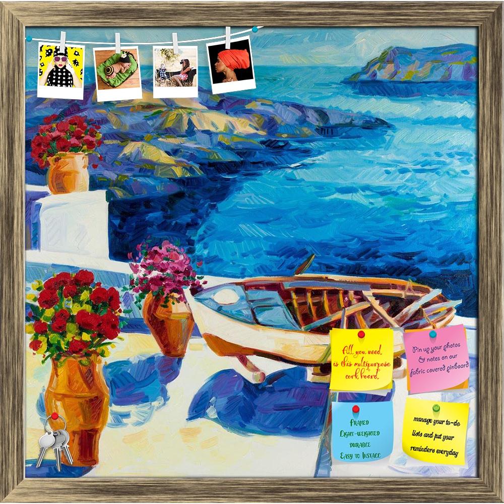 ArtzFolio White Houses & Flowers At Santorini Island Printed Bulletin Board Notice Pin Board Soft Board | Framed-Bulletin Boards Framed-AZSAO15209749BLB_FR_L-Image Code 5001513 Vishnu Image Folio Pvt Ltd, IC 5001513, ArtzFolio, Bulletin Boards Framed, Landscapes, Fine Art Reprint, white, houses, flowers, at, santorini, island, printed, bulletin, board, notice, pin, soft, framed, original, oil, painting, showing, oia, village, sea, view, greece.modern, impressionism, pin up board, push pin board, extra large